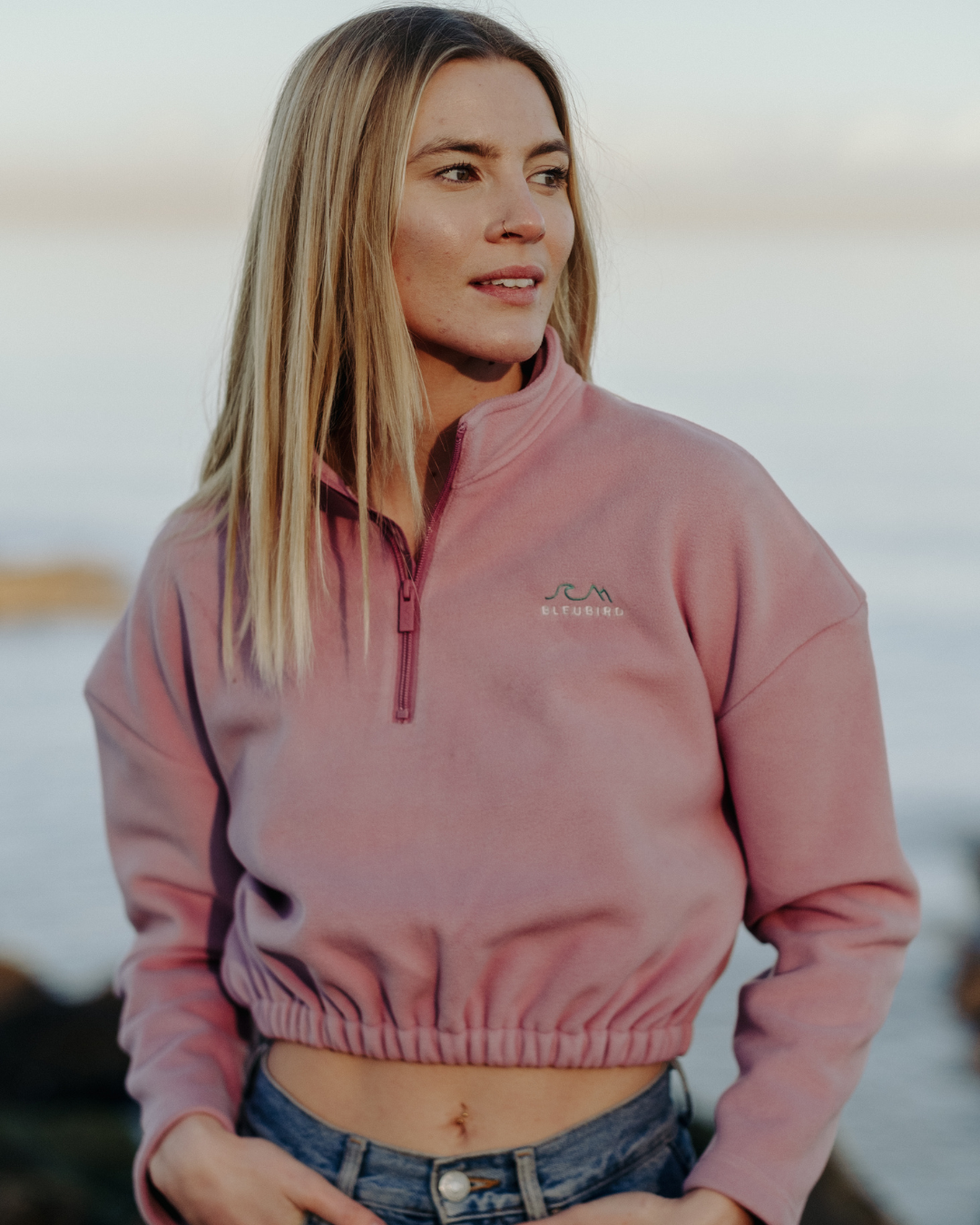 S/Y - Cropped Fleece - Dusty Pink