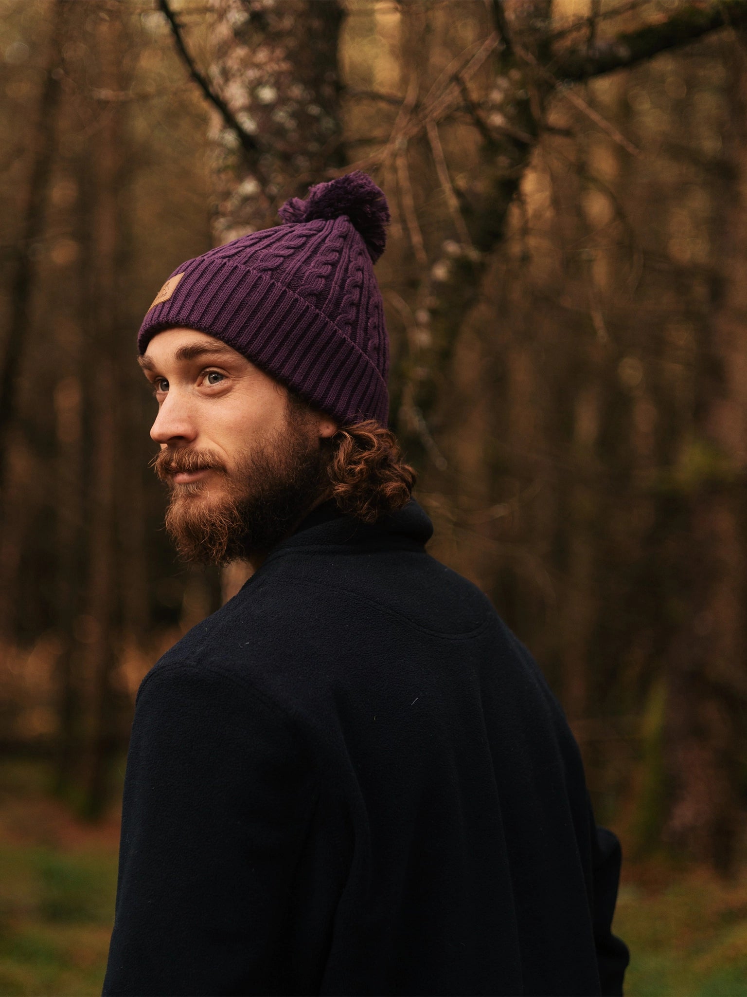 Bobble Beanie Recycled - Berry