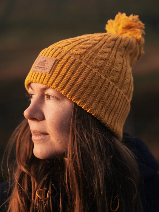 Bobble Beanie Recycled - Mustard