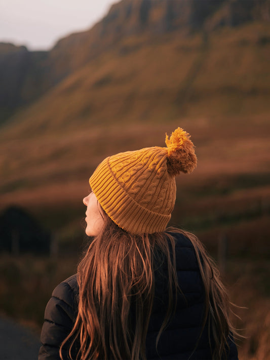 Bobble Beanie Recycled - Mustard
