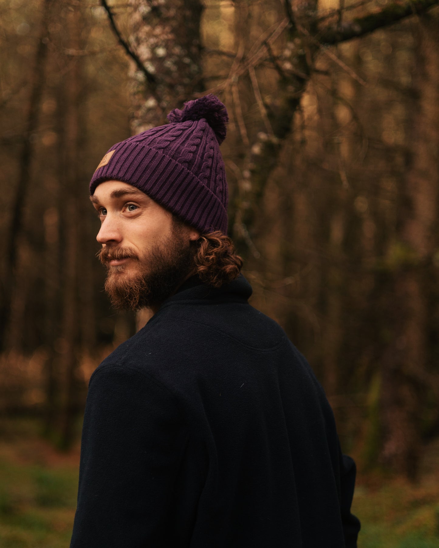 Bobble Beanie Recycled - Berry