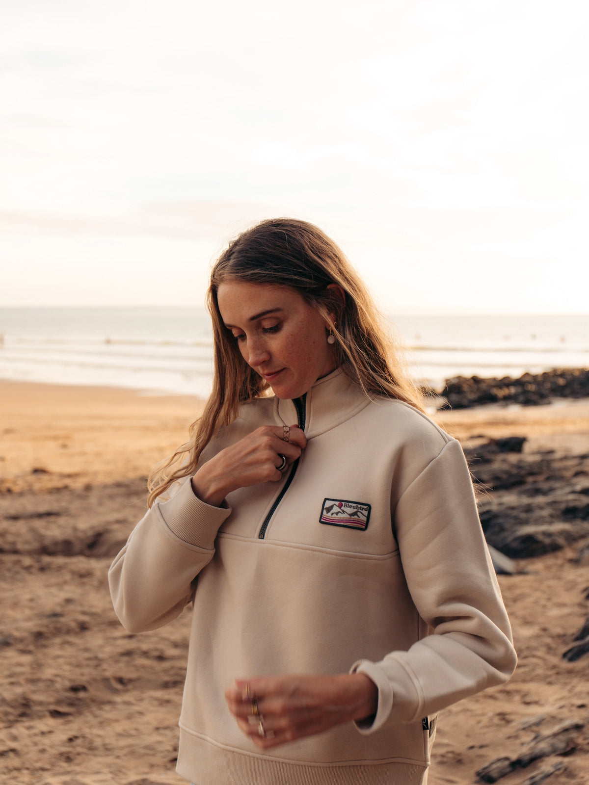 Womens Bracken Quarter Zip - Sand