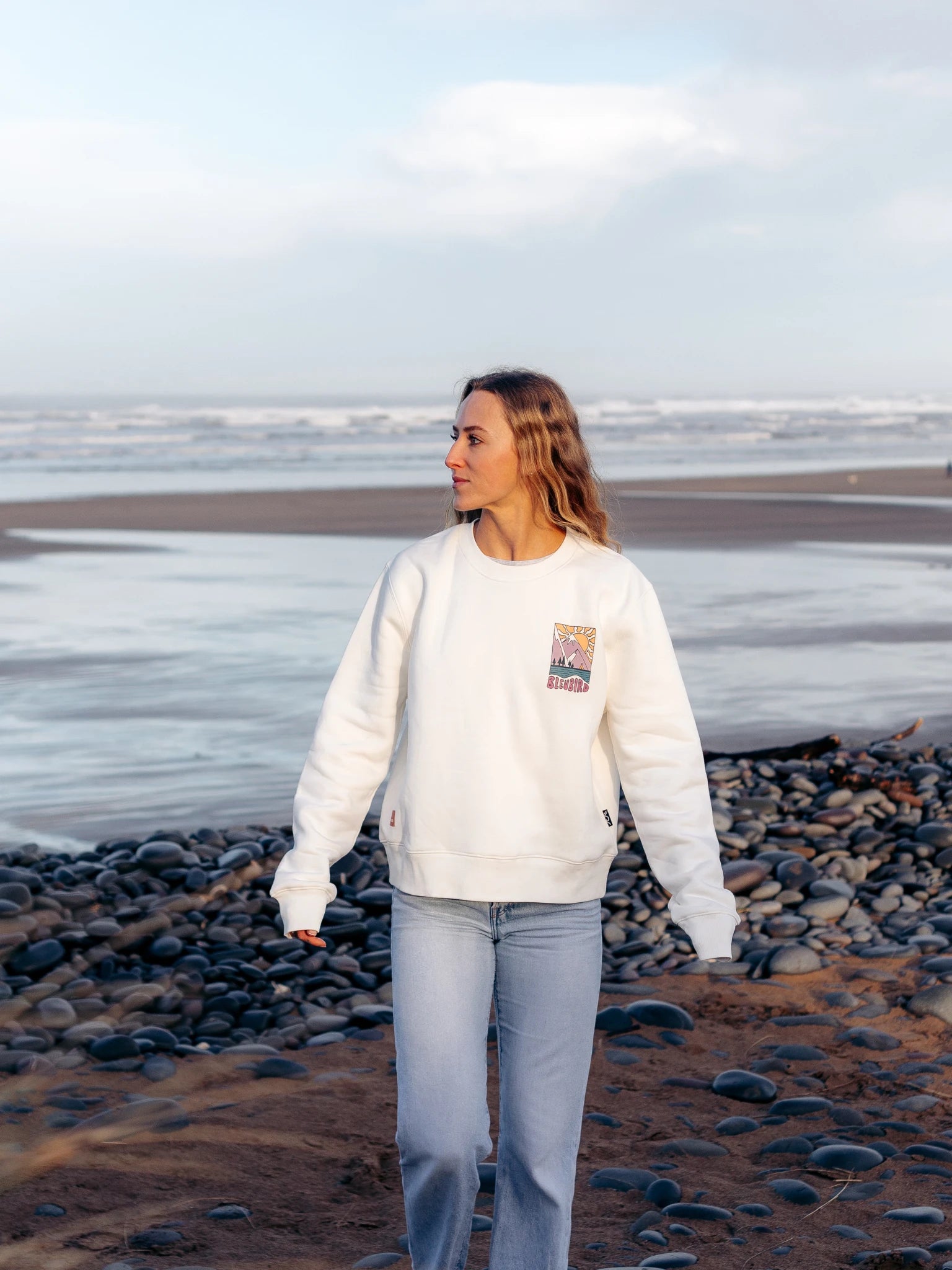 Solace Cropped Crew - White