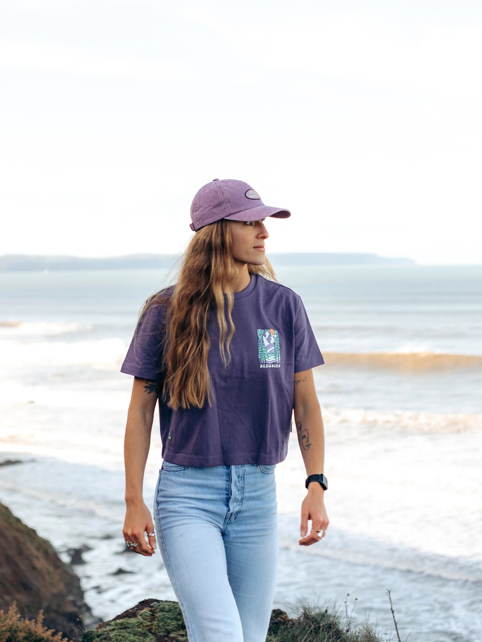 Trailhead Cropped Tee - Plum