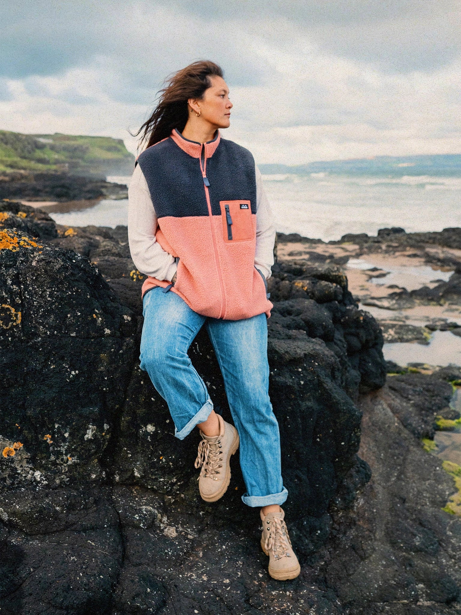 Polar Gilet Fleece - Coral