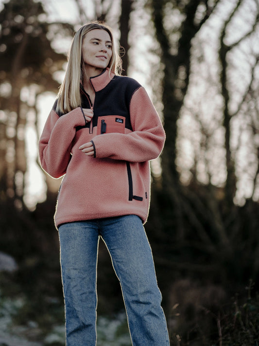 Polar 1/4 Zip Fleece - Coral