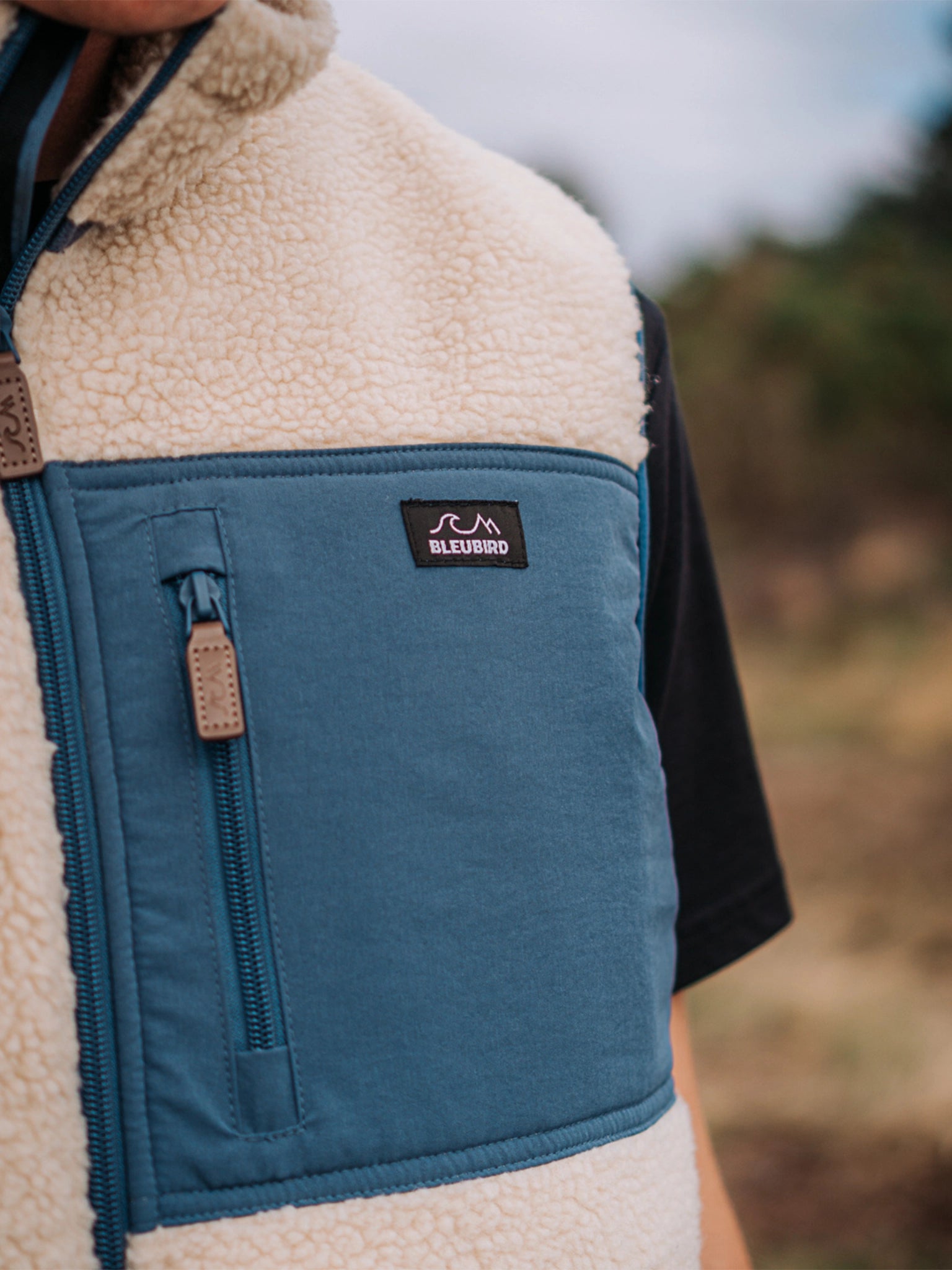 Sherpa Fleece Gilet - Beige