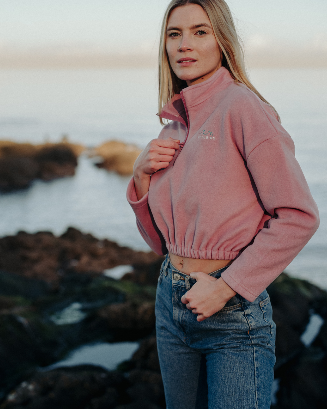 S/Y - Cropped Fleece - Dusty Pink