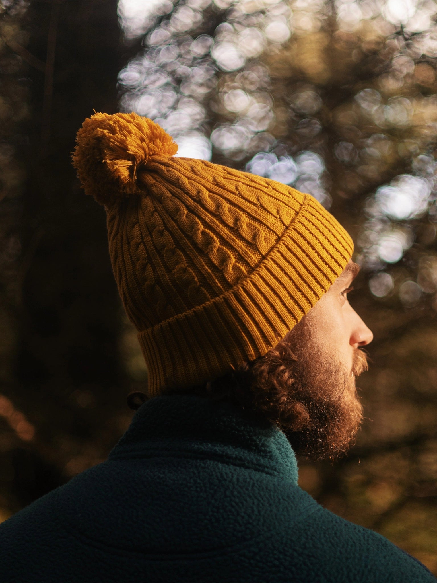 Bobble Beanie Recycled - Mustard