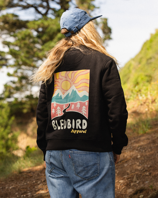 Road Out Cropped Crew - Black
