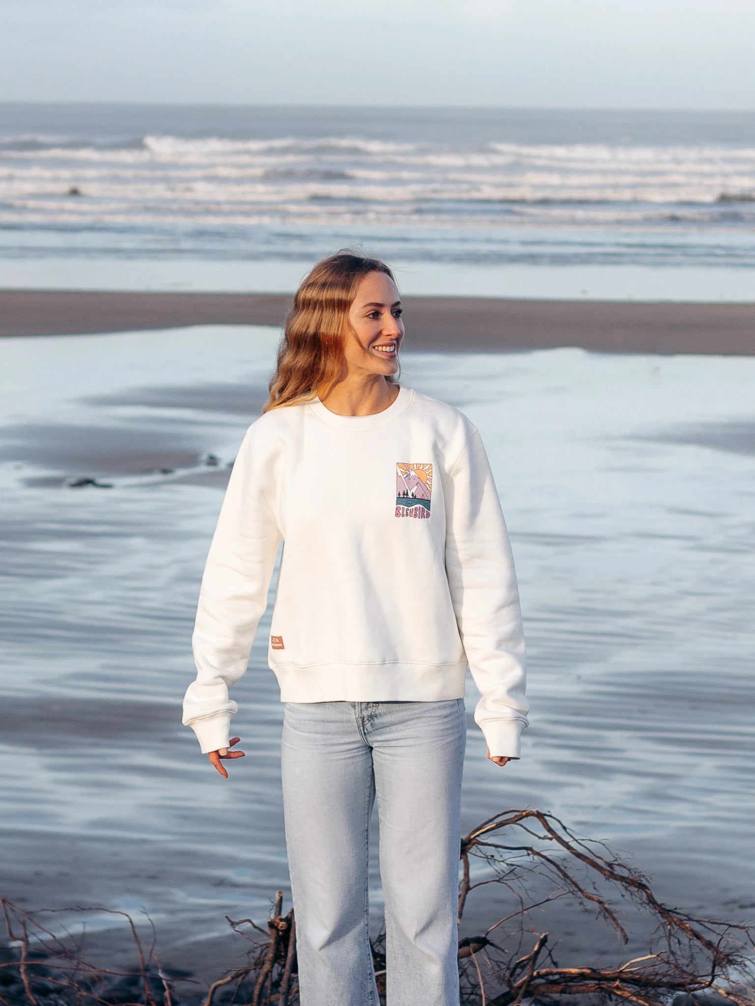 Solace Cropped Crew - White