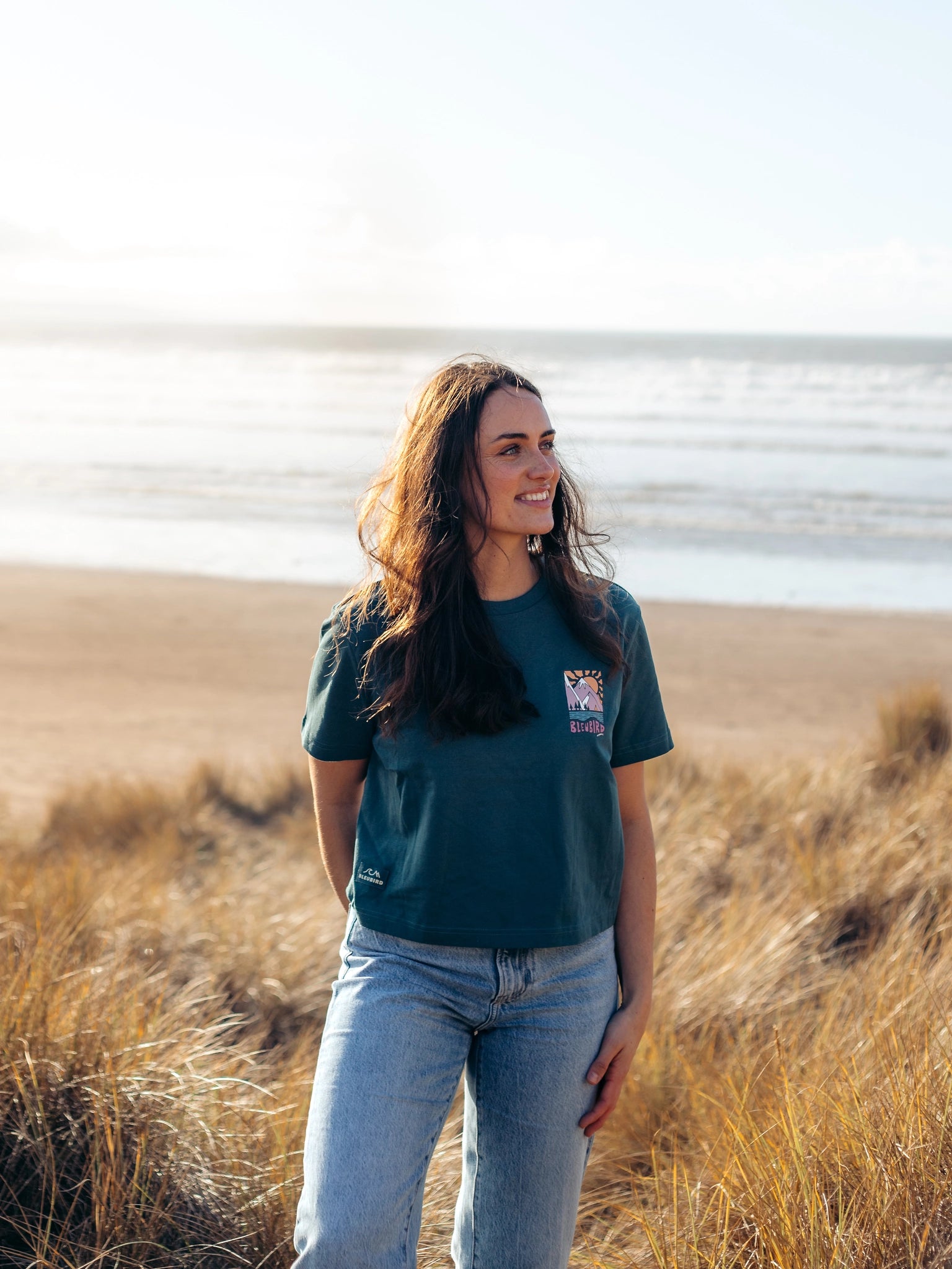 Solace Cropped Tee - Teal