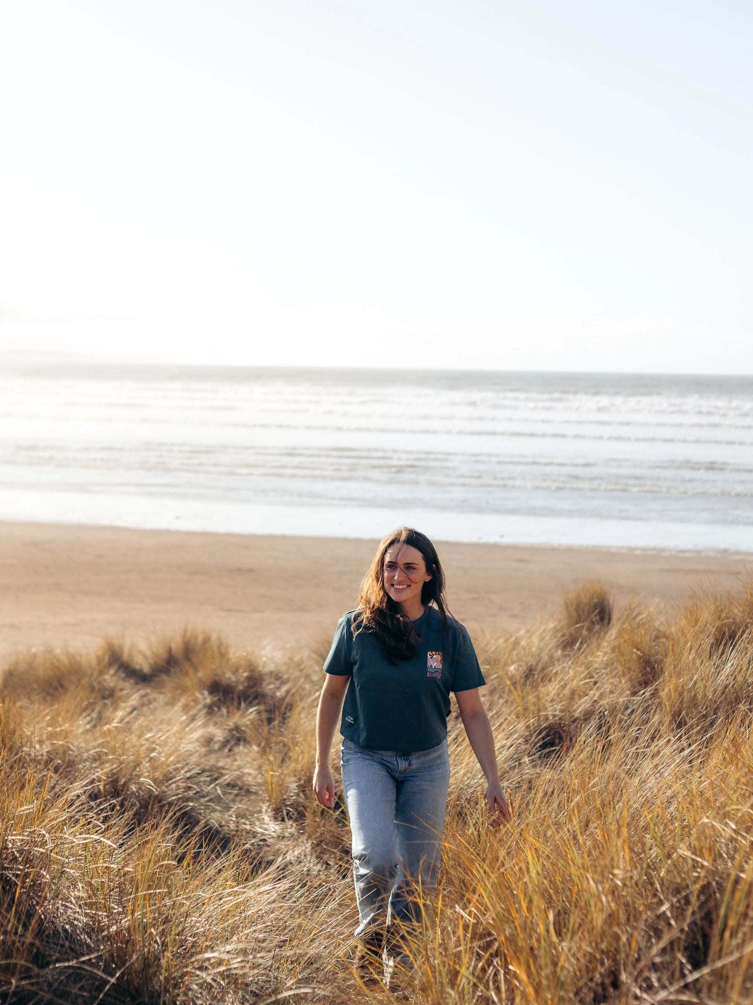 Solace Cropped Tee - Teal