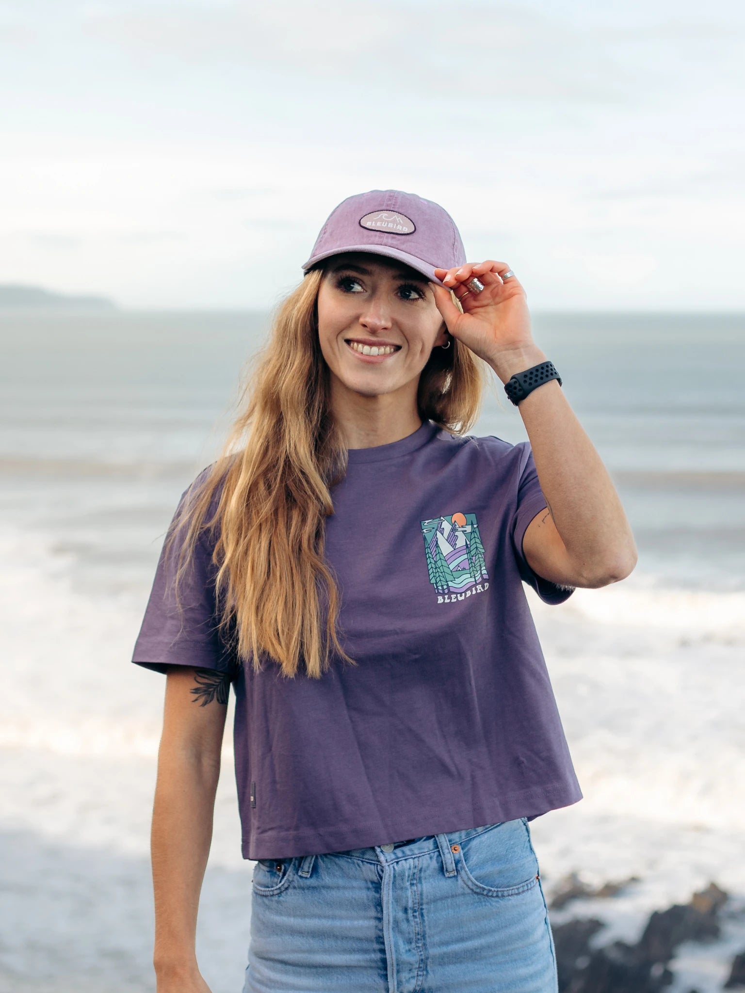 Trailhead Cropped Tee - Plum