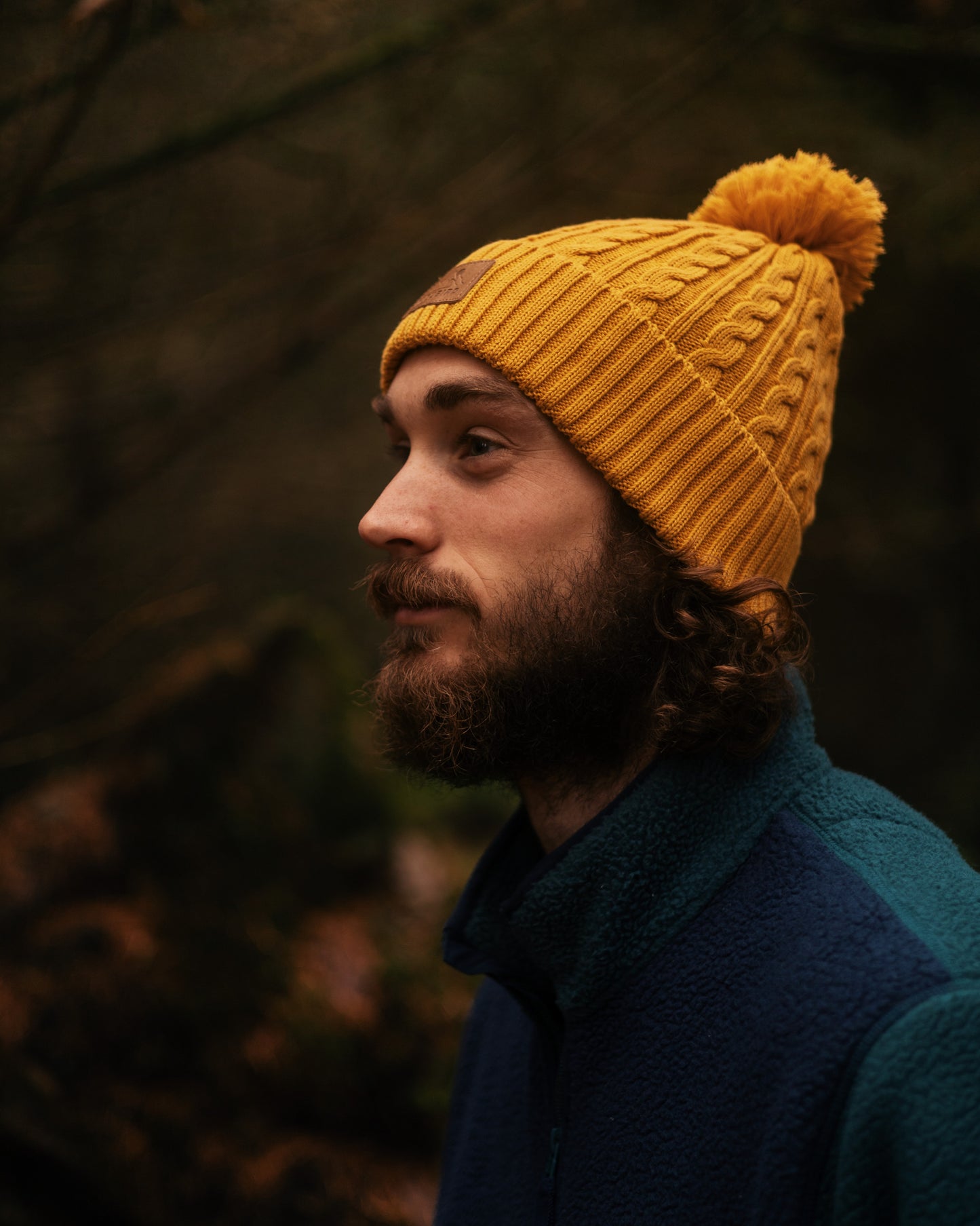 Bobble Beanie Recycled - Mustard