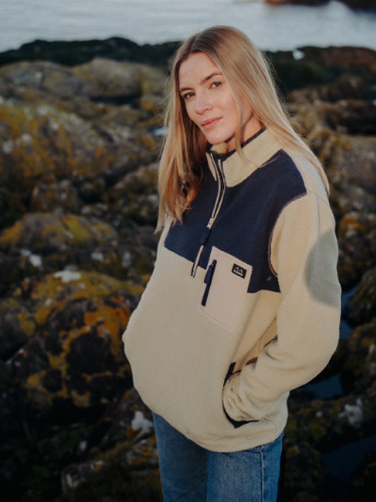 Polar 1/4 Zip Fleece - Beige