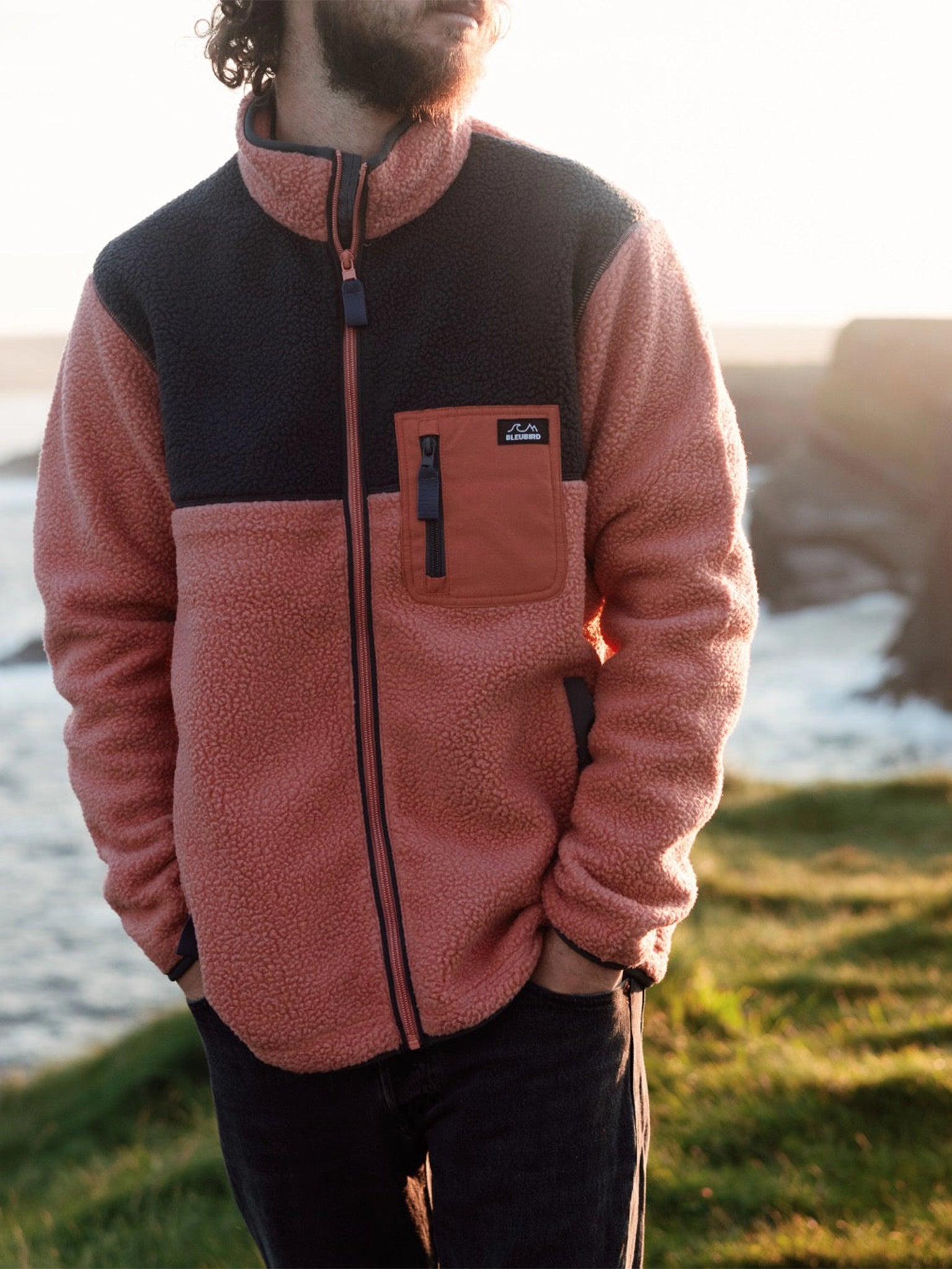 Polar Full Zip Fleece - Coral