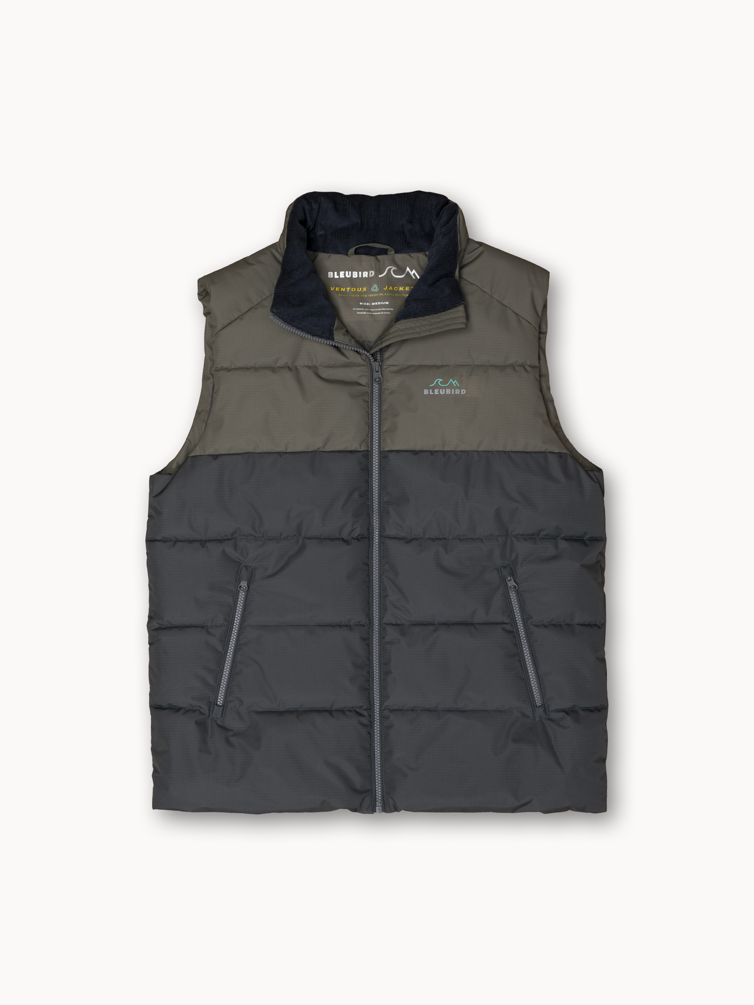 S/Y - Vanoise Gilet - Mens - Khaki - Cord Collar