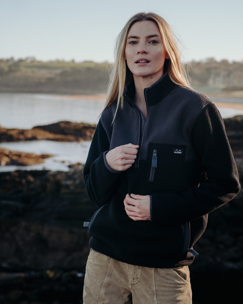 Polar 1/4 Zip Fleece - Charcoal – Bleubird